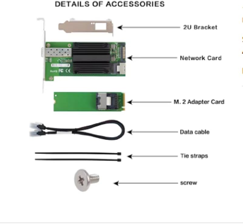 10G Ethernet Network Adapter,82599, 1 SFP+ Port, Switch for Secure Gigabit Connectivity