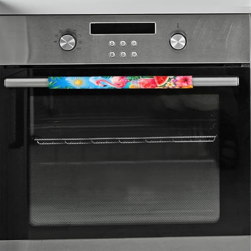 Image of Refrigerator Door Handle Covers Set of 2 Summer Flamingo Beach Washable Fridge Dishwasher Mocrowave Oven Stove Decor Protector Handle Cover Keep Kitchen Appliance Clean from Food Stains Decorate