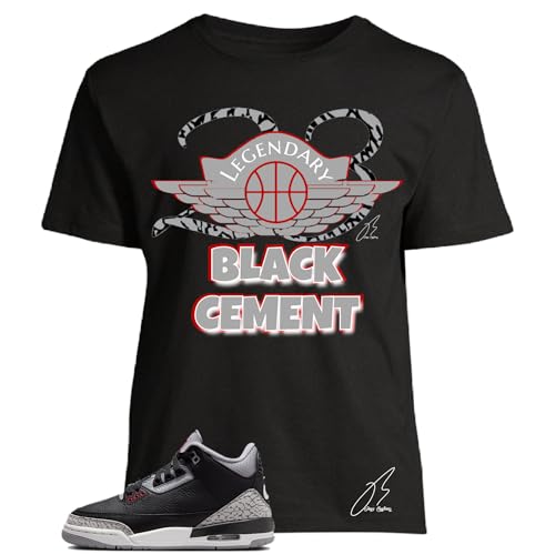Shirt To Match Jorda 3 Black Cement,23 Wing Unisex Sneaker Graphic Tee,Best Gift,Christmas (XXL)