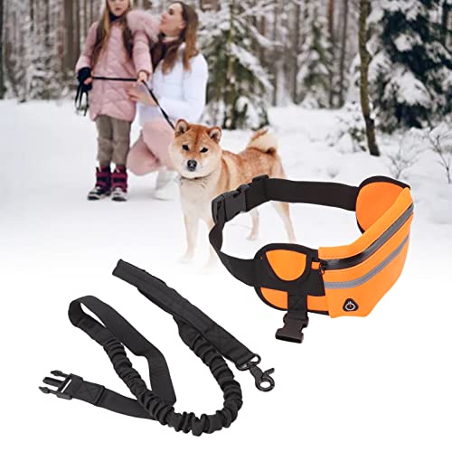 Waist Leads for Dogs Hands Free Dog Leash Fanny Pack Waist Dog Leash Nylon Bungee Leash Pack for Night Running Walking(Orange) - Image 4