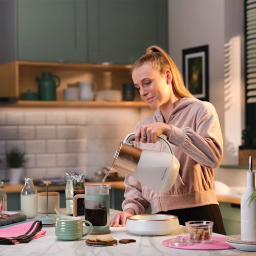 Russell Hobbs Wasserkocher Glas [1,7L, Temperatureinstellung 40-100°] Calm (LED-Beleuchtung, beruhigende Klänge, Leise-Koch-Technologie,Warmhaltefunktion,Digitaldisplay,Touch-Bedienung,2400W) 27450-70