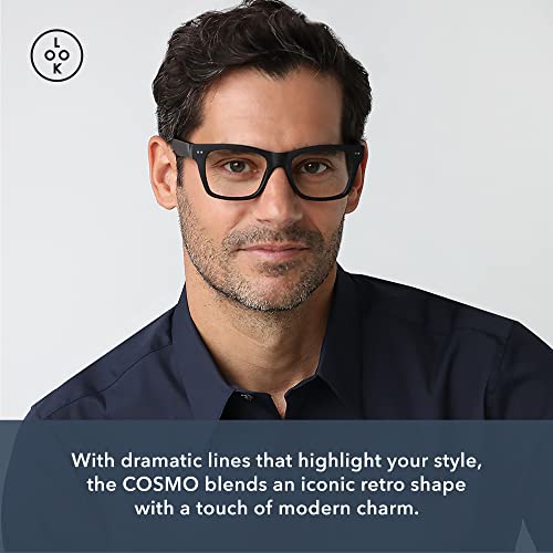 Look Optic Cosmo Reader - Stylish, Unisex, Prescription Quality Readers - Comfortable, Scratch Resistant Reading Glasses 1.00, Black #TOP5