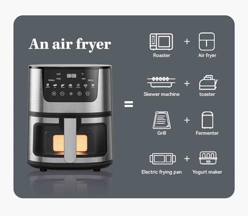 Zenbanzer 7L Air Fryer - 2400W Visual Window with 7 Cooking Functions Airfryer Adjustable Timer, 80-200°C Temperature Control for Food Dehydrate, Bake, Reheat, Non-Stick, Easy to Clean - Image 6