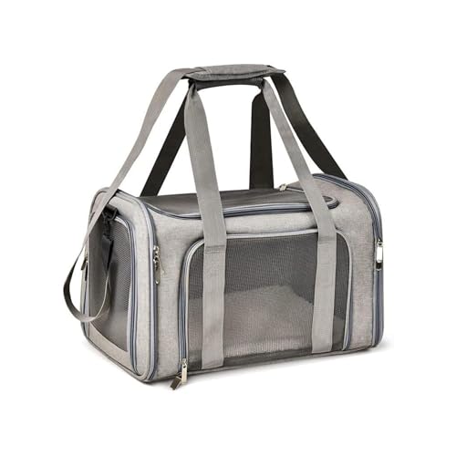 Miawouf Grand Sac Transport Chat, Sac Transport Chien, Caisse de Transport Chat avec Bandoulière Réglable, Matelas Chat et Petit Chien 51cm*33cm*33cm...