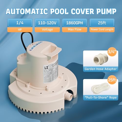 Lingxiao RELAAX025-CP Automatic Swimming Pool Cover Pump 1/4Hp thumb #1