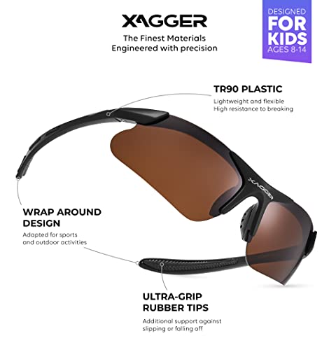 Image of Kids Youth Polarized Sports Sunglasses for Boys Girls Baseball Softball Glasses TR90 Frame