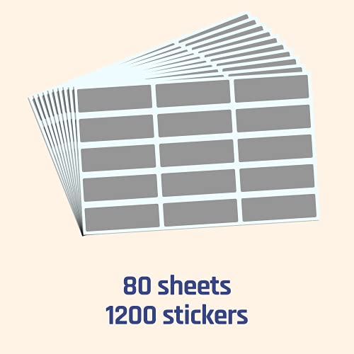 1200 Pack, Scratch Off Stickers Labels - Rectangle, Gray, 1.9 x 0.6 by ScratchStix - Image 3