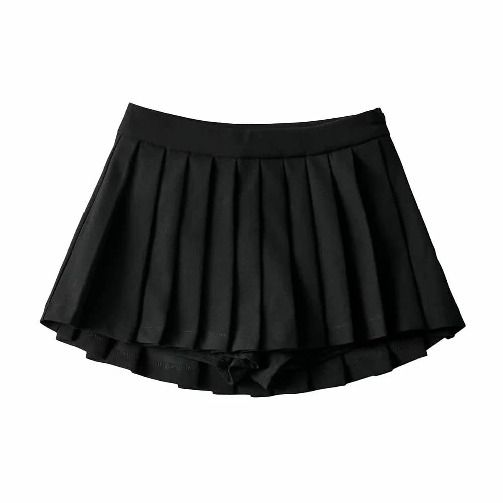 OZEO Röcke Für Damen,Damen-Minirock Mit Hoher Taille, A-Linie, Plissierter Regenschirmrock, Sommer, Lässig, Sport, Tennisrock, Einfarbig, College-Premium, Mit Rüschen Besetzt, Kurzer Rock Für Mädch