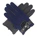Produktbild Harssidanzar Herren Autohandschuhe Leder mit Häkeln Schwarz Fahrhandschuhe Touchscreen GM030,Navy,Größe XL