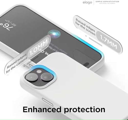 Image of Silicone Case compitable for iPhone 15, Light Blue Protective Cover with Camera Protection Smooth and Soft (White)