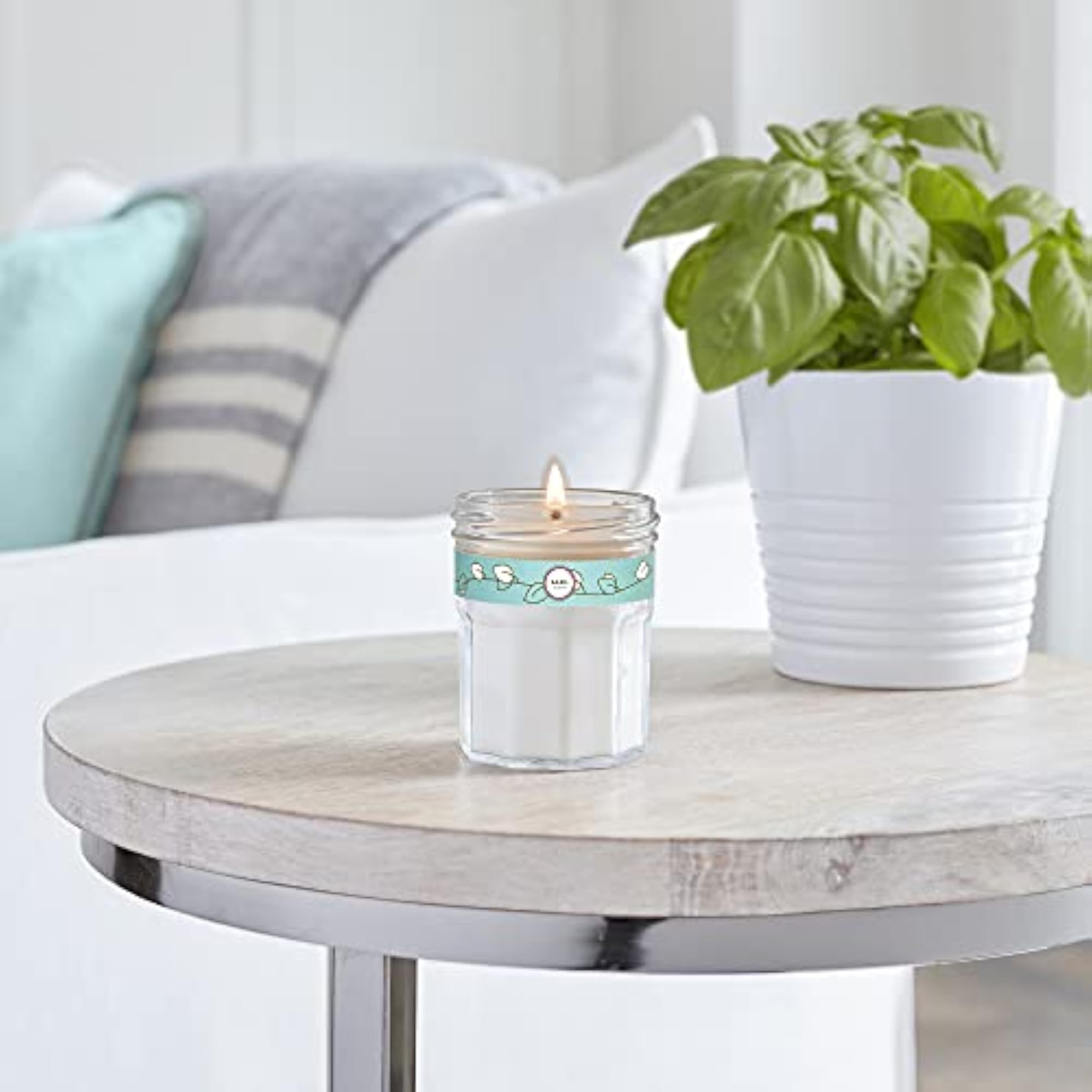 MRS Clean Day Scented Soy Candle, Basil, Gift for Home