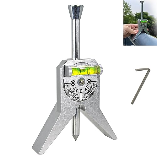 Upgraded Pipe Center Finder, Measure Pipe Diameter, Pipefitter Tools With Centering Head, Measure Pipe Diameter Over 0.5" & up With 4" Y-Type Base and Adjustable Dial Bubble Protractor