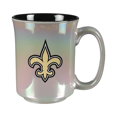 The Memory Company Officially Licensed 15oz Iridescent Mug with Logo, New Orleans Saints