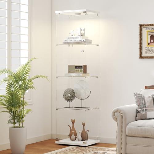 Tempered Glass Display Cabinet with Lights and Lock