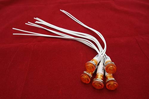 LOT OF 5Pcs 9mm Yellow Panel Mounting Incandescent Indication Signal Pilot Lights 12V AC/DC