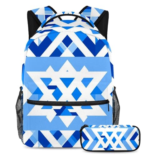 Cartable garçon et fille drapeau bleu 121 avec grand sac à dos et trousse