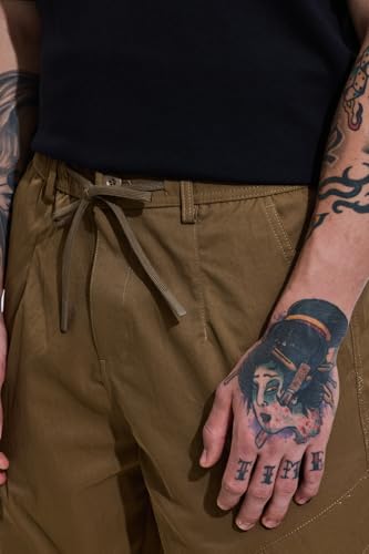 Image of SNITCH Men Cargo Pants | Relaxed Fit with Utility Pockets & Plain Pattern | Premium Cotton Blend Fabric for Casual Wear, College Wear & Street Style