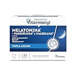 Melatonina Più - Integratore Alimentare per Sonno e Jet Lag - Con Passiflora, Valeriana e Luppolo - Favorisce il Rilassamento - Confezione da 30 capsule - Vitarmonyl