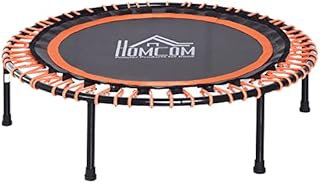 HOMCOM 40" Mini Round Fitness Trampoline Aerobic Bouncer Rebounder Indoor Outdoor Fitness Jumper Orange