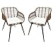 Produktbild KMH®, 2er Set Polyrattan Gartensessel (naturfarben) - inklusive 2 passender Sitzkissen (naturfarben) (#106413)