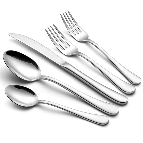Onader 40 Piece Heavy Duty Cutlery Set, Stainless Steel Silverware Flatware Set for 8 by Onader - Used condition - US$20.44