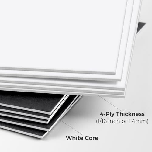 AUEAR, Pack of 10 8x10 Uncut Picture Mat Boards, White and Black Colors Backing Matte Boards for Frame, Print, Artwork, Picture
