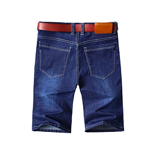 Short d'été pour homme en denim bleu taille 54 uni coupe décontractée