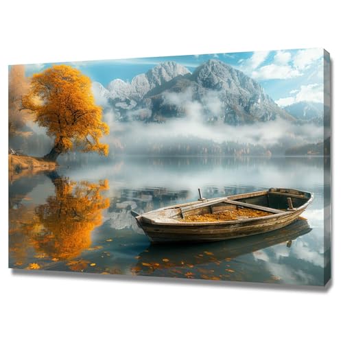 Impression sur toile paysage encadrée pour habiller un grand mur vide 70x100cm WODJEM