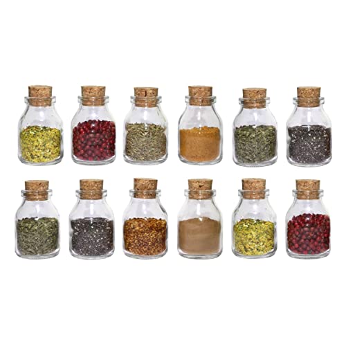 12 Porta Tempero Condimento Vidro Grosso C/Rolha Portuguesa