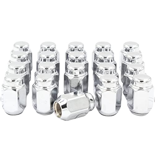 Wheel Accessories Parts 20 Pieces Vintage 13/16 21mm Hex Acorn Lug Nut 1/2 Thread 1.38 35mm Length 2 Piece Chrome Fits Many Vintage Ford Vehicles
