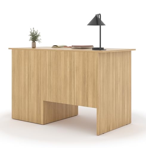 Image of Engineered Wood Study & Office Table 120x60x75cm | Matte Finish | Free Standing Compact Computer Desk with Drawer & Cabinet | 1 Year Warranty | Brown Finish - Urban Teak