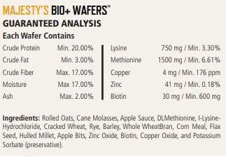 Majesty's Bio+ Biotin Wafers - Superior Horse / Equine Hoof And Coat Support Supplement - Copper, Zinc, Lysine, Methionine (60 Count) #TOP2