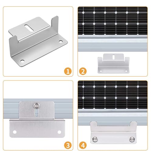 MOUMOUTEN 4 Unidades De Montagem Em Painel Solar, Suportes Z Kit De Parafusos De Suporte De Montagem