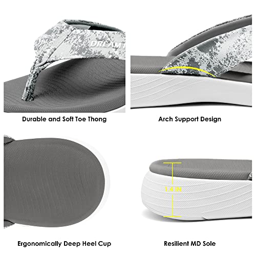 Dream Pairs Womens Arch Support Soft Cushion Flip Flops Thong Sandals Sdff2223W Dark Grey - 7 #TOP4