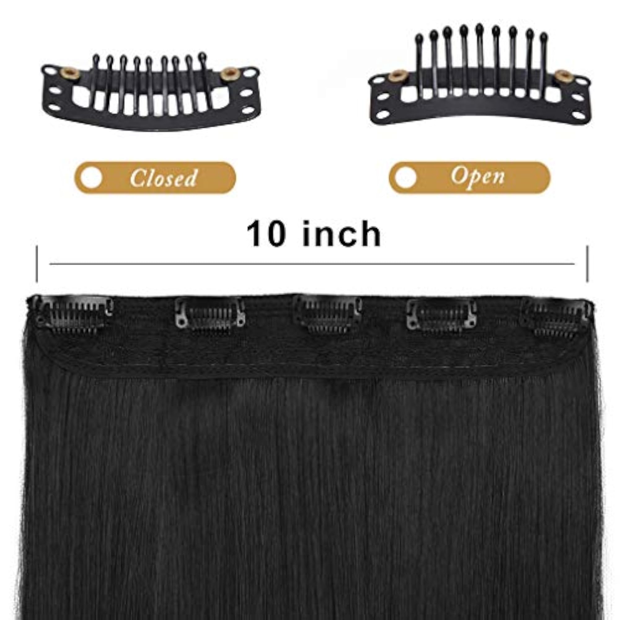 24" 3/4 Full Head Straight Clips in Synthetic Hair Extensions