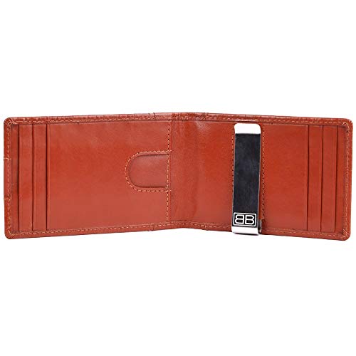Image of Brooklyn Bridge Real Leather Money Clip Wallet for Men - Slim Front Pocket Bifold Credit Card Holder for Men with Gift Box (Chess Brown 2)