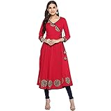 Yash Gallery Indian Tunic Tops Women's Cotton Slub Angrakha Style Anarkali Kurta, Kurti For Women...