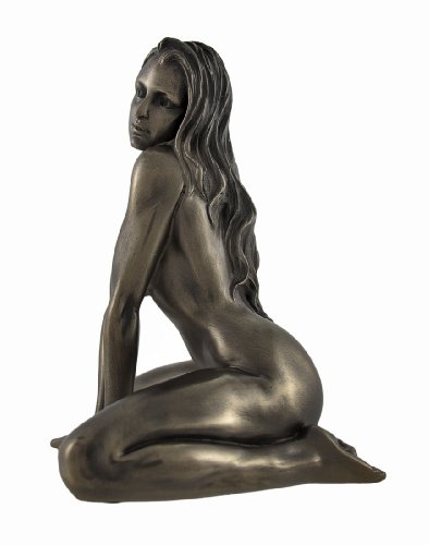 Bronzed Finish Nude Kneeling Woman Statue Sculpture Erotic Art #TOP5