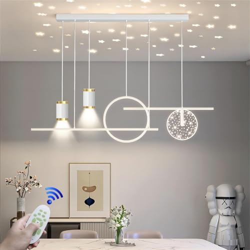 Luminaire suspendu LED table à manger moderne blanche 41W avec télécommande - 2