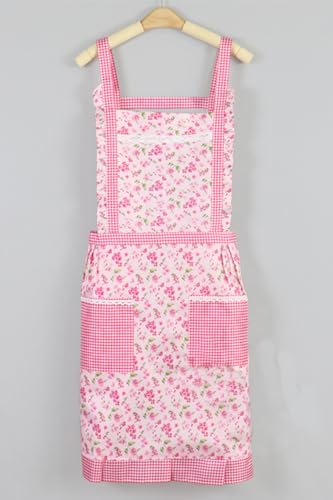 Image of Kitchen Apron for Women | Japanese-style Cooking Aprons | Cute Apron for Women With Pockets | Polyester Cotton Apron |Perfect for Cafe Shop, Baking, Gardening, Cooking (1piece)