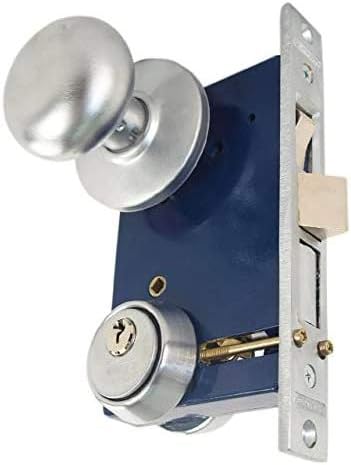 Marks 22AC LHR Satin Chrome Double Cylinder Iron Gate Ornamental Mortise Lock Set with 2-1/2" Backset