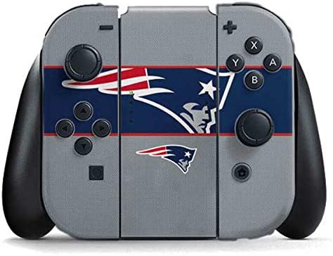 Skinit Decal Gaming Skin Compatible with Nintendo Switch (2017-2021) Joy-Con Controller - Officially Licensed NFL New England Patriots Zone Block Design