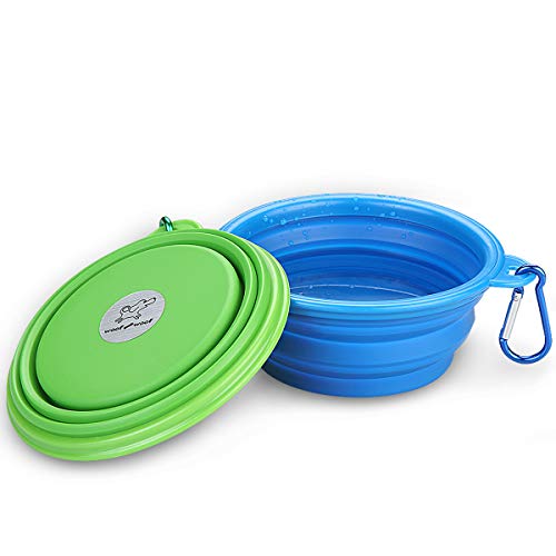 Woofwoof reisenapf hund, faltbarer hundenapf 2 Stück(Blau und Grün)