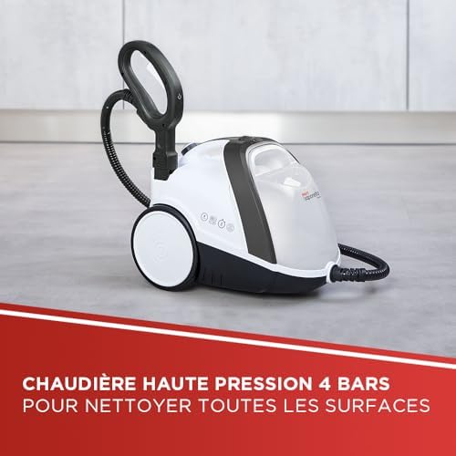 Polti Vaporetto Smart 120 Blanc et Noir - Nettoyeur Vapeur Haute Pression 4 Bars Autonomie Illimitée | Usage Multifoncti