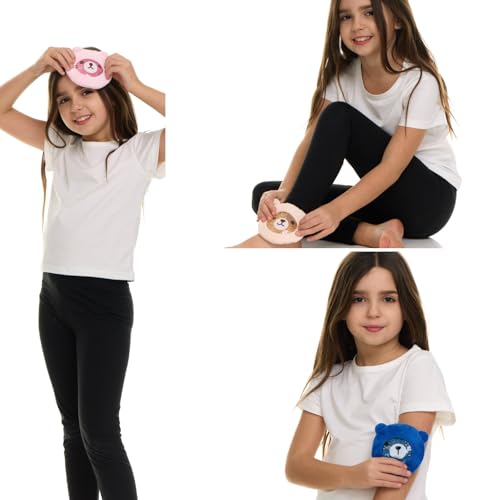 Image of FOMI Premium Kids Hot Cold Ice Packs | 3 Pack | Soft Colorful Sleeves | Fun Animal Designed Children Gel Bead Wrap | Pain Relief for Kids Boo Boos, Fever, Wisdom Teeth, Tired Eyes, Headaches