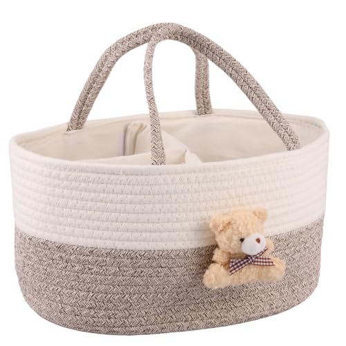 Panier à couches bébé en coton pour organiser la table à langer