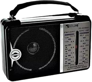 Radio AM/FM/SW1/SW2/TV Transistor Radio AC with Best Reception Big Speaker and Precise Tuning Knob (606)(Black)