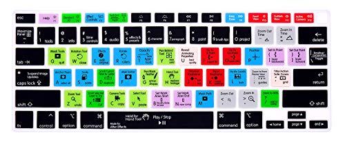 HRH Ultra Thin After Effects Shortcut Hotkey Silicone Keyboard Cover Skin for MacBook Air 13 Inch 2020 with Touch ID (MODLE A2179 and A2337 M1 Chip,US Layout) Keyboard Accessories Protector