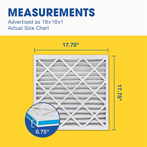 Image of Aerostar 18x18x1 MERV 13 Air Filter, 6 Count, ACTUAL SIZE (17.50 x 17.50 x 0.75), HVAC, Air Conditioning & Furnace Filter for Allergies, Dust, Pet Dander & Smoke (MPR 1500 / FPR 10), Made in USA