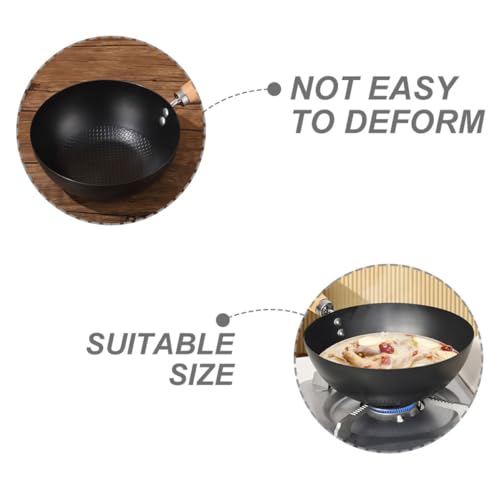 Wok pequeño fondo plano 28cm en acero carbono BESPORTBLE miniatura 3